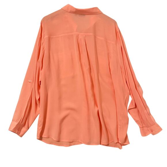 ANA A New Approach Roll Tab Sleeve Button Down Shirt Plus Size 3X - Picture 2 of 9